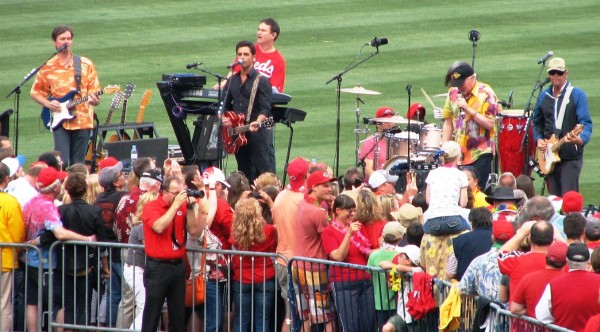 John Stamos performs with the Beach Boys