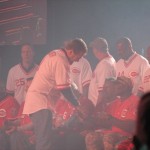 Joe Oliver being introduced on the main stage
