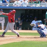 Juan Francisco swinging and fouling