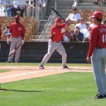 Joey Votto at bat with Drew Stubbs on 3rd