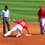 Cairo slides into second and asks for time Cairo slides into second and asks for time