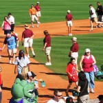 Kids running the bases after the game Kids running the bases after the game