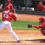 Mesoraco letting a pitch go by Mesoraco letting a pitch go by