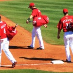Phillips, Janish, and Hermida leaving the game Phillips, Janish, and Hermida leaving the game