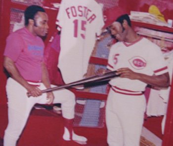 Morgan and Foster with a bat