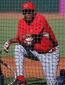 Dusty Baker behind the net