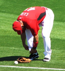 Cairo ties his cleats