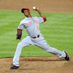 Chapman pitching against the Orioles