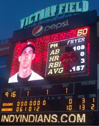 Scoreboard at Victory Field