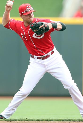 Zack Cozart throwing to first.