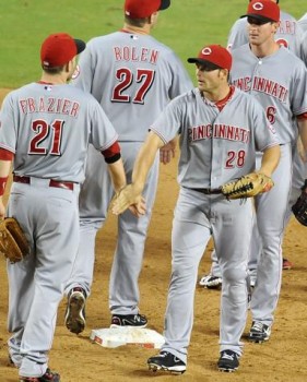 After-game high-fives (Photo by Norm Hall/Getty Images)