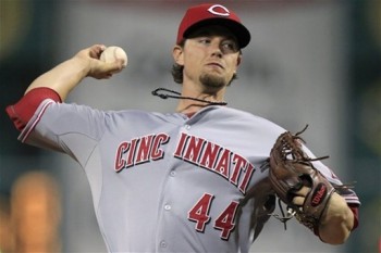 Mike Leake makes his last start of 2012 against the Pirates (AP Photo/Gene J. Puskar)