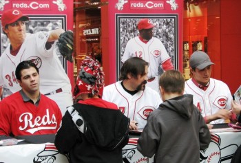 Everyone wants Corky Miller's autograph.