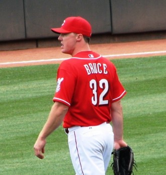 Bruce walking to right field