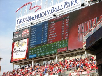 The scoreboard after the Reds loss