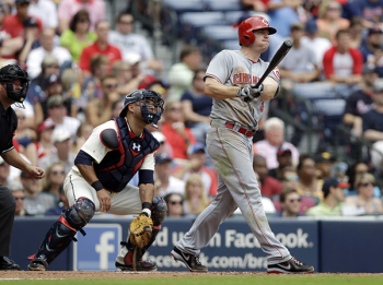 Jay Bruce hits his 19th home run off the Braves.