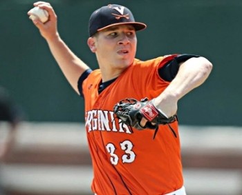 Howard pitches for the University of Virginia