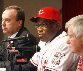 Wayne Krivsky and Dusty Baker. Thinking.