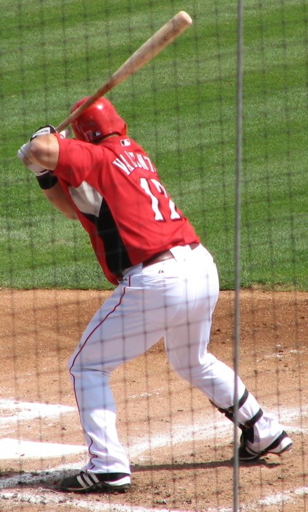 Javier Valentin at bat