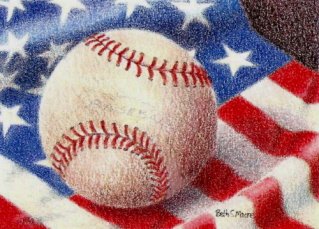 Baseball and Flag.