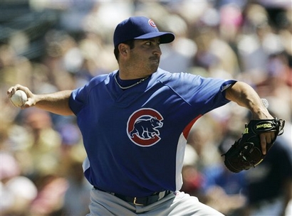 Jason Marquis pitching in a spring training game against the Padres