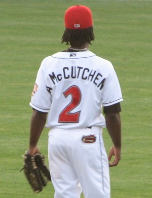 Andrew McCutchen patrolling center field Andrew McCutchen patrolling center field