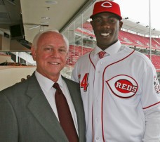 Walt Jocketty and Aroldis Chapman