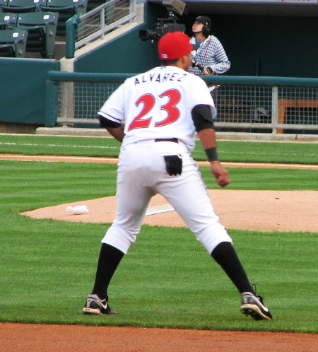 Alvarez playing third base