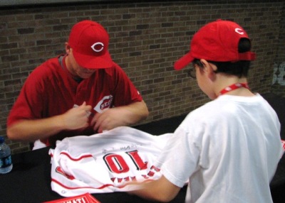 Valaika signing Winter's jersey