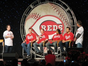 Brantley, Bruce, Hanigan, Volquez, Votto, and Welsh on the main stage.