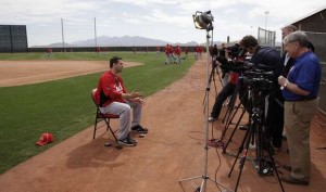 Votto has so many interviews after winning the MVP that he carries a folding chair with him at all times.