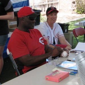 Foster signs memorabilia at HoHoKam