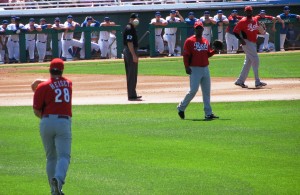 Heisey hits the cut-off man