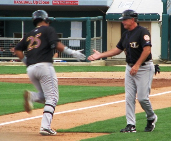 Francisco rounds third after his excuse-me home run